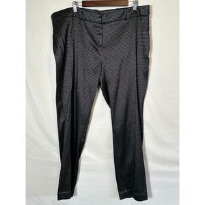 Worthington Women's Plus Size Low Rise Slim Fit Career Pants Black Silver SZ 20W